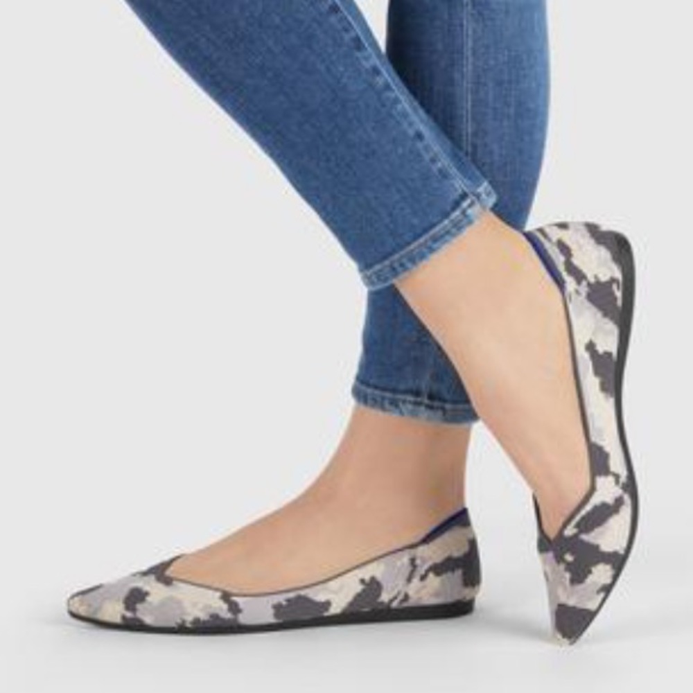 Rothy’s Grey Camo Pointed Flat